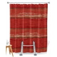 thumbnail image 1 of Split Shower Curtain for Transfer Bench, Red Wood Grain Fabric Shower Curtains for Bathroom, Farmhouse Vintage Wooden Rustic Planks Tub Sliding Transfer Bench Waterproof Bath Curtains 72"x72", 1 of 9