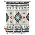 thumbnail image 1 of Split Shower Curtain for Transfer Bench, Southwest Ethnic Fabric Shower Curtains for Bathroom, Boho Aztec Tribal Abstract Aesthetic Tub Sliding Transfer Bench Waterproof Bath Curtains 72"x96", 1 of 9