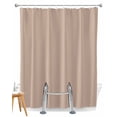 thumbnail image 1 of Split Shower Curtain for Transfer Bench, Warm Beige Fabric Shower Curtains for Bathroom, Solid Color Farmhouse Beige Tub Sliding Transfer Bench Waterproof Bath Curtains 72"x84", 1 of 9