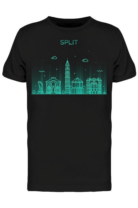 Split Skyline Croatia T-Shirt Men -Image by Shutterstock, Male Small