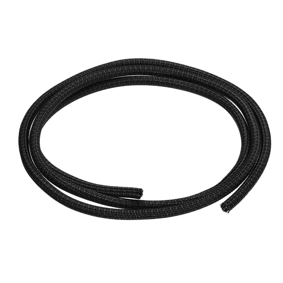 Split Sleeve Wire Loom 1/8" 5Ft Black Self Wrapping Braided Sleeve UL94-V2 Fireproof PET Sleeving for Automotive, Home Cable Management
