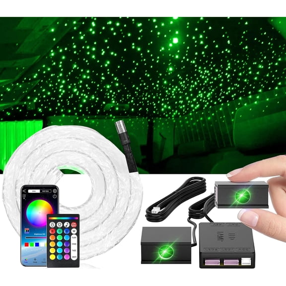 Split Starlight Headliner Kit - 800 count 0.02in 4.9ft Fiber Optic RGBW  Lights for  with 4 Light Heads 16W Engine Easy to ,Flexible Wiring,APP/Remote Control for  Roof Ceiling