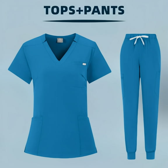 Split Surgical Work Clothes V-neck Short-sleeved Women's Hospital Scrubbing Suit Women's Hand Washing Clothes