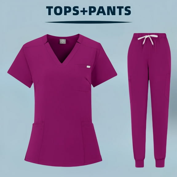 Split Surgical Work Clothes V-neck Short-sleeved Women's Hospital Scrubbing Suit Women's Hand Washing Clothes