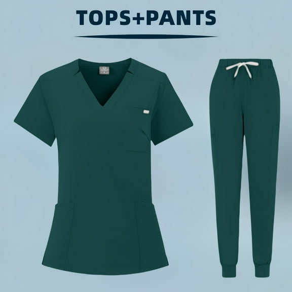 Split Surgical Work Clothes V-neck Short-sleeved Women's Hospital Scrubbing Suit Women's Hand Washing Clothes