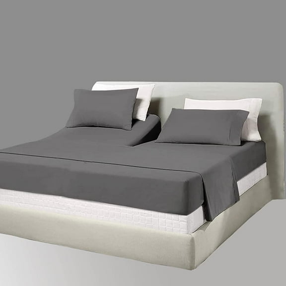 Split TOP King Sheets, 4 piece set - Hotel Luxury Sheets for Top Split King Bed, Super soft breathable and cooling for adjustable mattresses 1800 Threads (Navy, Top Split King(28"-34"))