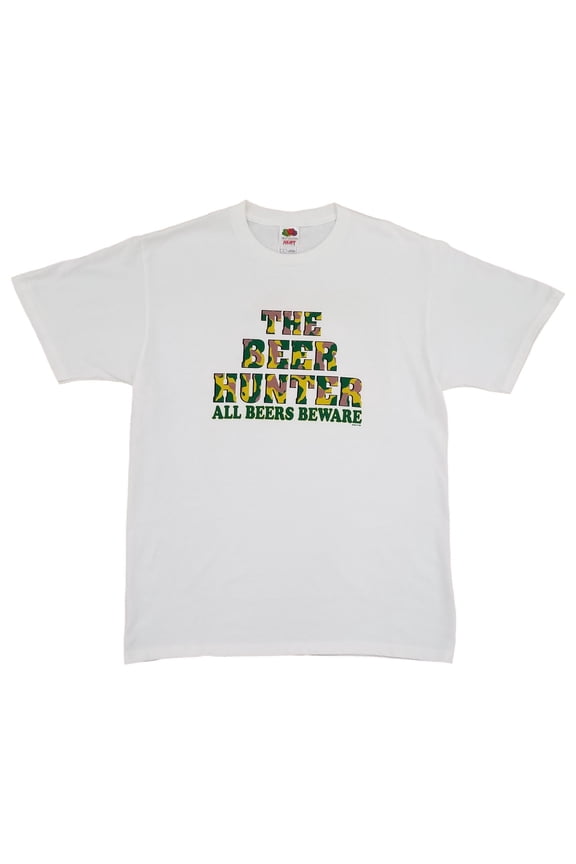 Split Tee Mens White The Beer Hunter All Beers Beware Short Sleeve T-Shirt XL