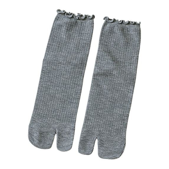 Split Toe Socks Frilly Tabis Socks Cotton Sandal Socks for Girls Women Ruffle Trim Frilly Crews Socks Cotton Ankle Socks