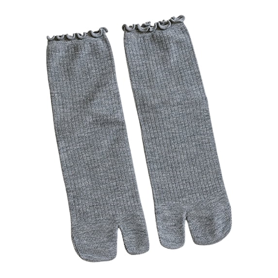 Split Toe Socks Frilly Tabis Socks Cotton Sandal Socks for Women Ruffle Trim Frilly Crews Socks Cotton Ankle Socks