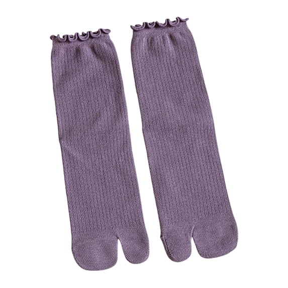 Split Toe Socks Frilly Tabis Socks Cotton Sandal Socks for Women Ruffle Trim Frilly Crews Socks Cotton Ankle Socks