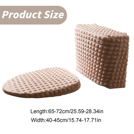 Split Toilet Seat Cover For High Tank Toilets Soft Elastic Velvet Bathroom Warmer Washable Reusable Lid Tank Cover Easy Install