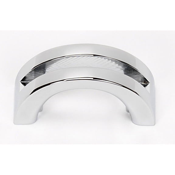 Split Top 1 1/2" Center Arch Pull, Polished Chrome