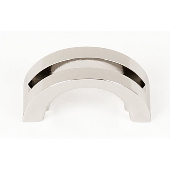 Split Top 1 1/2" Center Arch Pull, Polished Nickel