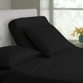 thumbnail image 1 of Split Top California King Adjustable Flex Top California King Size 100% Egyptian Cotton, Solid Black, 800 Thread Count, 24 inch Deep Pocket, 39" Split Top Sheets Bed 4 Piece Sheet Set, 1 of 6