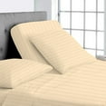 thumbnail image 1 of Split Top California King Adjustable Flex Top California King Size 100% Egyptian Cotton, Stripe Ivory, 800 Thread Count, 12 inch Deep Pocket, 28" Split Top Sheets Bed 4 Piece Sheet Set, 1 of 7