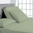 thumbnail image 1 of Split Top California King Adjustable Flex Top California King Size 100% Egyptian Cotton, Stripe Light Sage, 800 Thread Count, 15 inch Deep Pocket, 34" Split Top Sheets Bed 4 Piece Sheet Set, 1 of 7