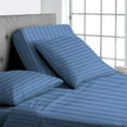 thumbnail image 1 of Split Top California King Adjustable Flex Top California King Size 100% Egyptian Cotton, Stripe Medium Blue, 800 Thread Count, 12 inch Deep Pocket, 32" Split Top Sheets Bed 4 Piece Sheet Set, 1 of 7