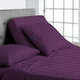 thumbnail image 1 of Split Top California King Adjustable Flex Top California King Size 100% Egyptian Cotton, Stripe Plum, 800 Thread Count, 12 inch Deep Pocket, 28" Split Top Sheets Bed 4 Piece Sheet Set, 1 of 7
