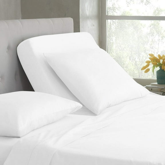 Split Top King Adjustable Flex Top King Size 100% Egyptian Cotton, Solid White, 800 Thread Count, 21 inch Deep Pocket, 28" Split Top Sheets Bed 4 Piece Sheet Set