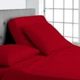 thumbnail image 1 of Split Top King Adjustable Flex Top King Size 100% Egyptian Cotton, Stripe Blood Red, 800 Thread Count, 18 inch Deep Pocket, 34" Split Top Sheets Bed 4 Piece Sheet Set, 1 of 7
