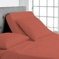 thumbnail image 1 of Split Top King Adjustable Flex Top King Size 100% Egyptian Cotton, Stripe Brick Red, 800 Thread Count, 12 inch Deep Pocket, 28" Split Top Sheets Bed 4 Piece Sheet Set, 1 of 7