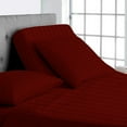 thumbnail image 1 of Split Top King Adjustable Flex Top King Size 100% Egyptian Cotton, Stripe Burgundy, 800 Thread Count, 15 inch Deep Pocket, 28" Split Top Sheets Bed 4 Piece Sheet Set, 1 of 7