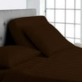 thumbnail image 1 of Split Top King Adjustable Flex Top King Size 100% Egyptian Cotton, Stripe Chocolate, 800 Thread Count, 12 inch Deep Pocket, 32" Split Top Sheets Bed 4 Piece Sheet Set, 1 of 7