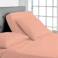 thumbnail image 1 of Split Top King Adjustable Flex Top King Size 100% Egyptian Cotton, Stripe Peach, 800 Thread Count, 12 inch Deep Pocket, 39" Split Top Sheets Bed 4 Piece Sheet Set, 1 of 7