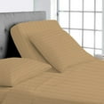 thumbnail image 1 of Split Top King Adjustable Flex Top King Size 100% Egyptian Cotton, Stripe Taupe, 800 Thread Count, 15 inch Deep Pocket, 34" Split Top Sheets Bed 4 Piece Sheet Set, 1 of 7