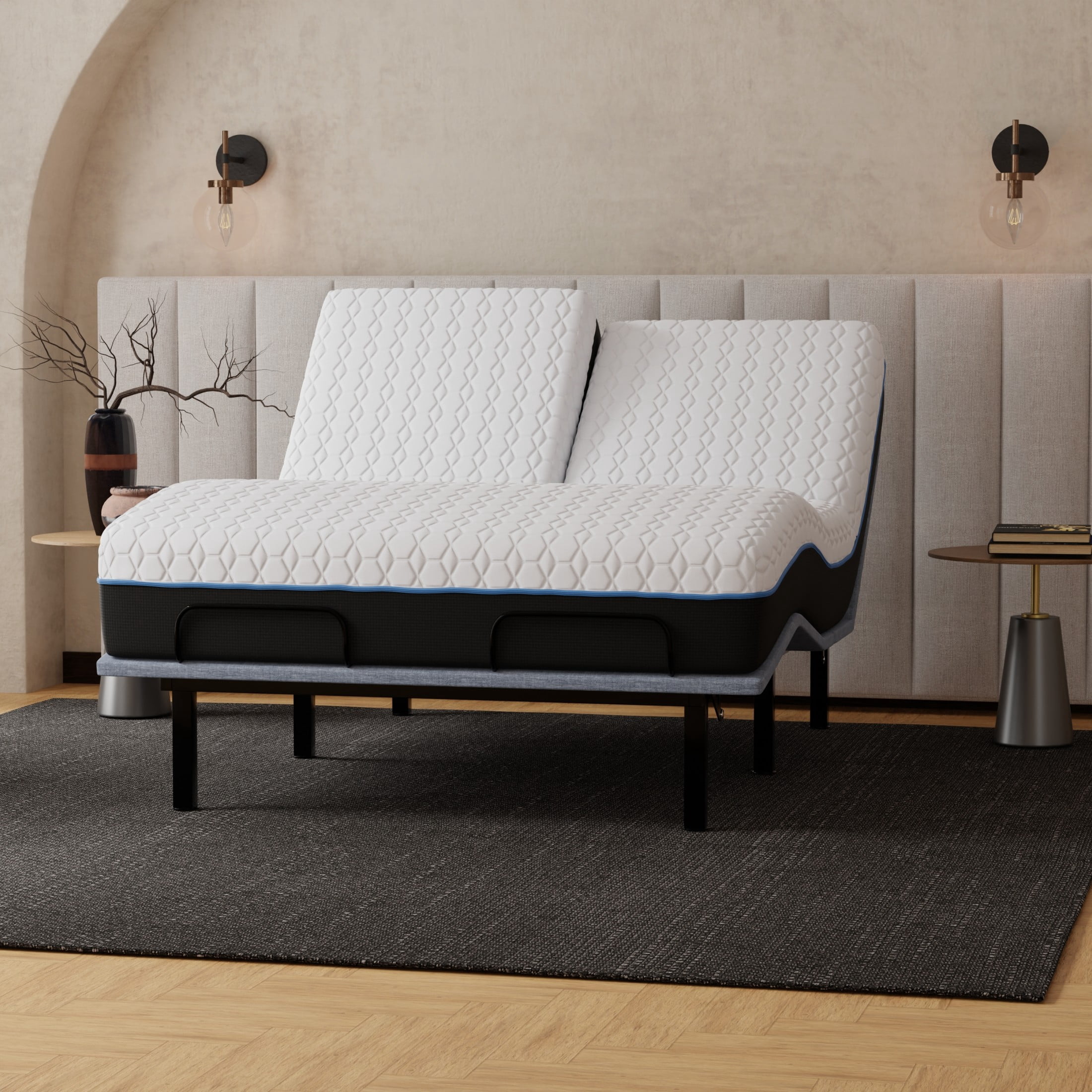 Soft Copper Rings Split Top King Mattress with Copper Infused Memory Foam and Gel Layers ...
