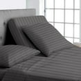 thumbnail image 1 of Split Top Queen Adjustable Flex Top Queen Size 100% Egyptian Cotton, Stripe Dark Grey, 800 Thread Count, 18 inch Deep Pocket, 34" Split Top Sheets Bed 4 Piece Sheet Set, 1 of 7
