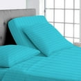 thumbnail image 1 of Split Top Queen Adjustable Flex Top Queen Size 100% Egyptian Cotton, Stripe Turquoise Blue, 800 Thread Count, 12 inch Deep Pocket, 28" Split Top Sheets Bed 4 Piece Sheet Set, 1 of 7