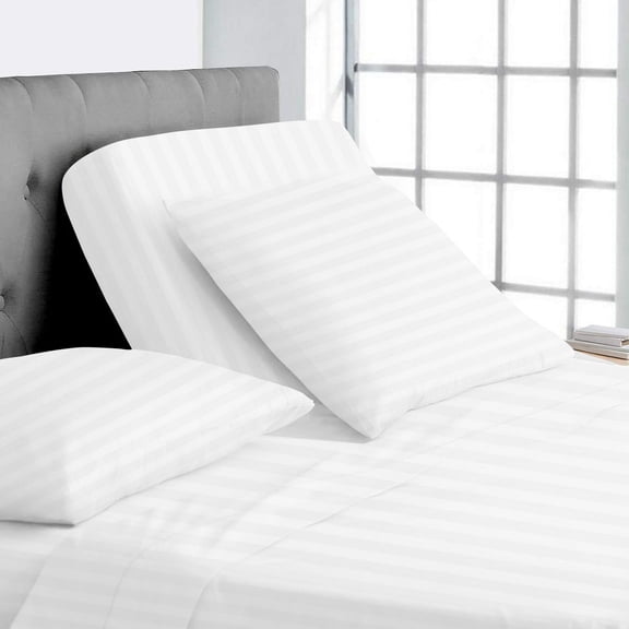 Split Top Queen Adjustable Flex Top Queen Size 100% Egyptian Cotton, Stripe White, 800 Thread Count, 15 inch Deep Pocket, 34" Split Top Sheets Bed 4 Piece Sheet Set
