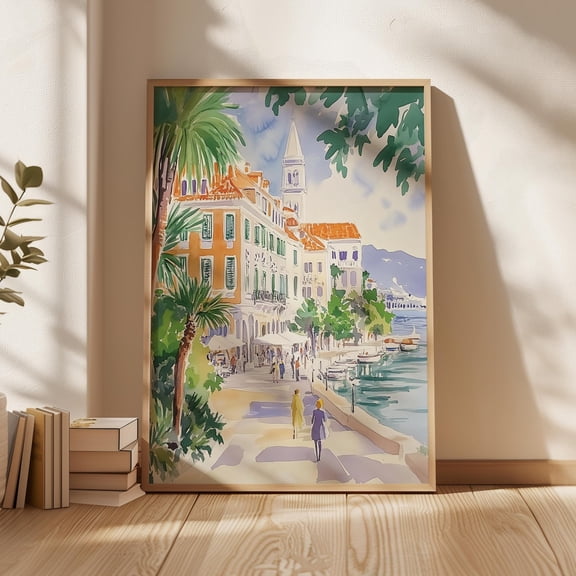 Split Travel Poster, Croatia Poster, Travel Art, Minimalist Wall Art, Croatia Cityscape Poster, Pastel Home Décor, Travel Art Lovers Home Decor, 24x36 UNFRAMED
