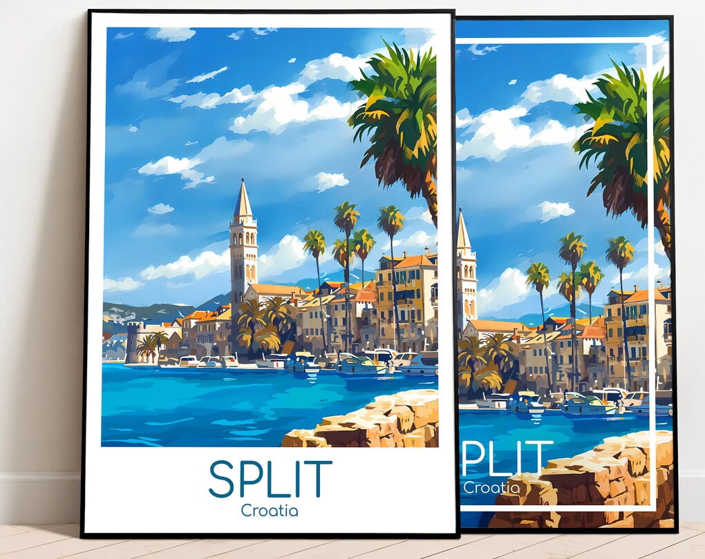Split Travel Poster Split Poster Wall Art Croatia Vintage Poster Split ...