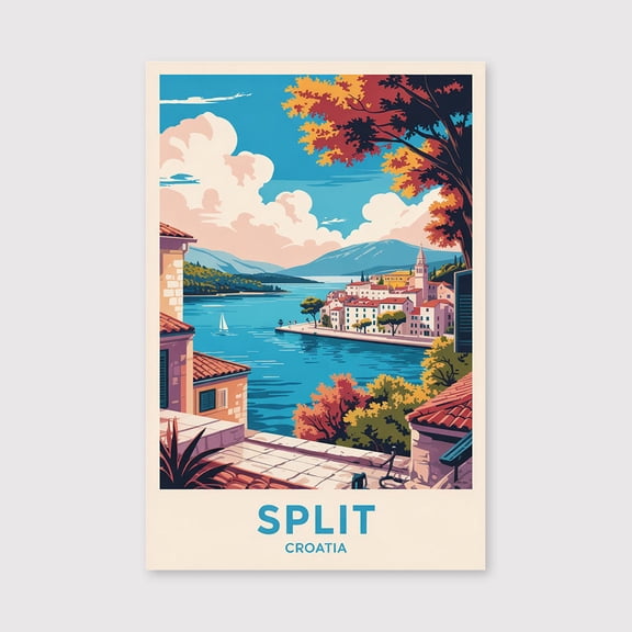 Split Travel Print Canvas Wall Art, Split Wall Hanging Home decor Split Canvas Art, Croatia Art Canvas Split Travel Canvas Wall Art-1WN3598
