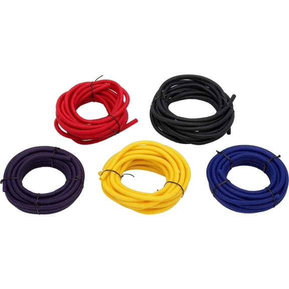 Split Wire Loom Conduit Tubing, 1/4 Inch Diameter, 20 Ft. Long, Black