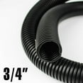 thumbnail image 1 of Split Wire Loom Tubing 3/4" Black Conduit Corrugated Hose, Cable Organizer & Guard Lot, 1 of 4