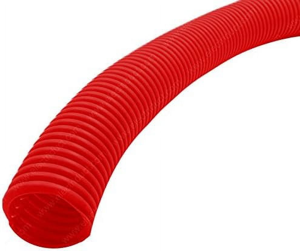 Heyiarbeit 1.13 Inch ID Corrugated Wire Loom Tubing 8.2 Ft Black - Non-Split Polyethylene Cable Protector
