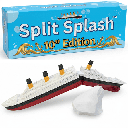 SplitSplash™ 10" Edition Titanic Realistic Split in Half Boat and Pool Boat - Model, Cake Topper, Historically Accurate Breakable Replica