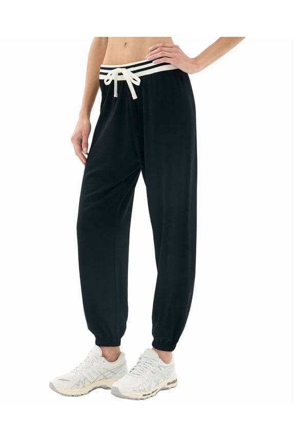 womens  Andie Oversized Fleece Sweatpant, m, Black