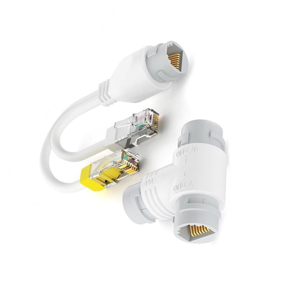 Splitter 45 Connectors,Power Over Ethernet for Two Devices Using Single Networking Line 1In 2Out Efficient Cabling