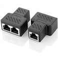 thumbnail image 1 of Splitter Adapter,1 to 2 Ethernet Splitter Coupler LAN Ethernet Network Adapter for Cat5 Cat6 Cat7 (2 Pack) Black 5, 1 of 5