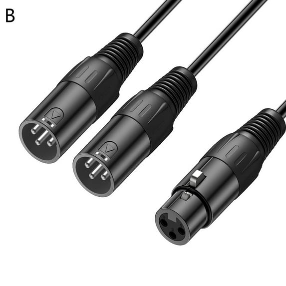 Splitter Cable Professional Anti-interference 0.35m XLR Female to Dual XLR Male Patch Y Cable Audio Adapter for Microphone