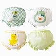 thumbnail image 1 of Splozh 4 Pack Infant Baby Girls Ruffle Diaper Cover Bloomer 1T 2T 3T 4T 5T 6T 7T Toddler Girl's Cotton Shorts Toddler Underwear,Green,1.5-3 Years, 1 of 9