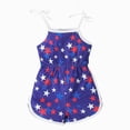 thumbnail image 1 of Splozh 4th of July Outfit 12 18 24 Months 2T3T4T5T Toddler Girl Stars Stripe Flag Tie-Up Romper Overall Shorts Little Girls 4th of July Clothing,Blue,18-24 Months, 1 of 8