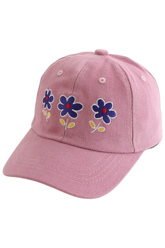 Baby Baseball Cap Toddler Cute Floral Baseball Cap for Girls Baseball Cap Sun Hat Embroidered Childrens Hat Pink,3-8 Years