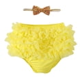 thumbnail image 1 of Splozh Baby Bloomers Baby Ruffle Cotton Diaper Cover Bloomers for Girls Baby Girls Skirt Shorts Yellow,0-24 Months, 1 of 3