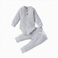 thumbnail image 1 of Splozh Baby Bodysuits and Pants Sets 3 6 12 18 24 Months Newborn Infant Baby Boy Clothes Outfits Bodysuit Long Pants Baby Boy Clothes Set,Grey,12-18 Months, 1 of 5