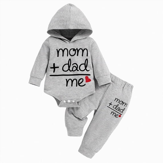 Splozh Baby Bodysuits and Pants Sets 3 6 12 18 24 Months Infant Baby Boy Outfit Romper Bodysuit Pants Fall Clothes 2PCS Outfits Set,Grey,9-12 Months
